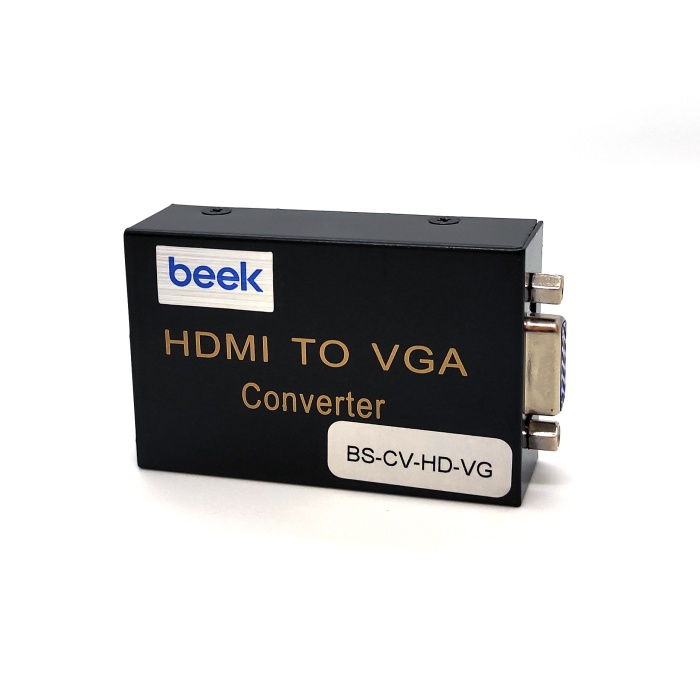 Beek HDMI Sinyalini &lt;-&gt; VGA Görüntü ve Ses Sinyaline Çevirici,  1 x HDMI 1.3 giriş (UXGA ve 1080I), 1 x VGA dişi / hoparlör (audio) 3.5mm yuva&lt;br&gt;Beek HDMI to VGA/3.5mm Audio, HDMI 1.3