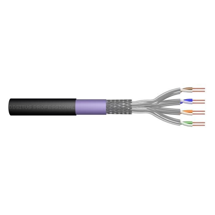 Digitus Category 7 (Cat. 7) S/FTP PIMF (Pairs in Metal Foil) Dış Mekan Data Kablosu&lt;br&gt;1200 MHz&lt;br&gt;LSZH (Low Smoke Zero Halogen)&lt;br&gt;AWG 23&lt;br&gt;Siyah renk&lt;br&gt;1000 metrelik rulolarda