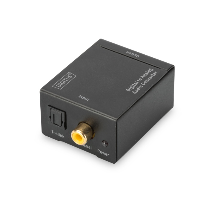 Digitus Digital &lt;-&gt; Analog Ses Sinyali Çeviricisi, metal şasi, güç adaptörlü&lt;br&gt;Digitus Digital-to-analog audio converter