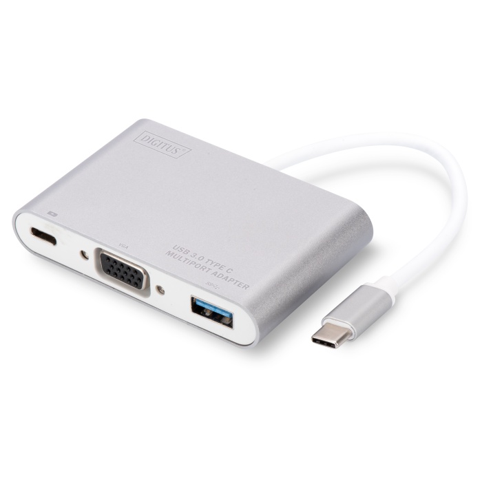 Digitus USB 3.0 (USB Tip C) &lt;-&gt; VGA Grafik Adaptörü&lt;br&gt;USB 3.0 Hub&lt;br&gt;Giriş: 1 x USB Tip C erkek (bilgisayar bağlantısı) &lt;br&gt;Çıkış:&lt;br&gt;1 x VGA (HD15) dişi (Full HD) &lt;br&gt;1 x USB 3.0 USB-A dişi &lt;br&gt;1 x Şarj özellikli