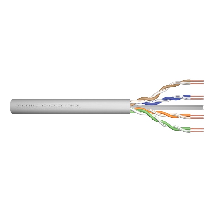 Digitus Category 6 (Cat. 6) U-UTP Data Kablosu&lt;br&gt;LSZH (Low Smoke Zero Halogen)&lt;br&gt;AWG 23/1&lt;br&gt;Gri renk&lt;br&gt;500 metrelik rulolarda