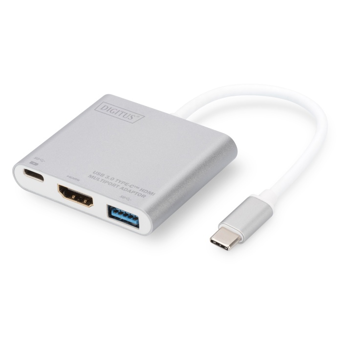 Digitus USB 3.0 (USB Tip C) &lt;-&gt; HDMI Grafik Adaptörü&lt;br&gt;USB 3.0 Hub&lt;br&gt;Giriş: 1 x USB Tip C erkek (bilgisayar bağlantısı) &lt;br&gt;Çıkış: &lt;br&gt;1 x USB 3.0 USB-A dişi &lt;br&gt;1 x Şarj özellikli USB Tip C (PD 2.0) dişi (60W)&lt;br&g