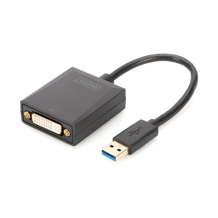 Digitus USB 3.0 &lt;-&gt; DVI Çevirici Adaptör&lt;br&gt;Giriş: 1 x USB 3.0 USB-A erkek&lt;br&gt;Çıkış: 1 x DVI dişi (Full HD, 1080p)&lt;br&gt;Plastik