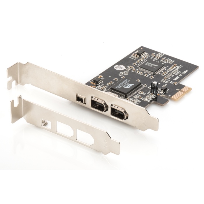 Digitus 3 Port&#039;lu (2 Harici, 1 Harici Port) PCI Express Firewire 400 Kart, IEEE 1394a