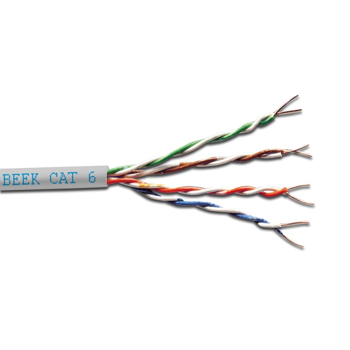 Beek Category 6 (Cat. 6) U-UTP İç Mekan Data Kablosu&lt;br&gt;4x2x23 AWG&lt;br&gt;LSZH (Low Smoke Zero Halogen)&lt;br&gt;Gri renk&lt;br&gt;500 metrelik rulolarda