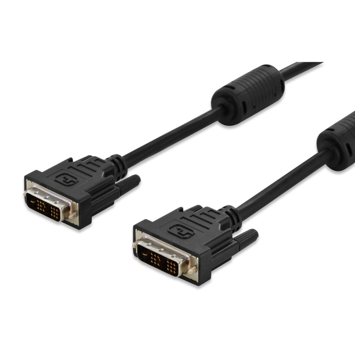 Digitus DVI-D Bağlantı Kablosu, DVI-D (18+1) Erkek - DVI-D (18+1) Erkek, 2x Ferrite Kömürlü, 3 metre, UL, AWG 30, siyah&lt;br&gt;Digitus DVI connection cable, DVI(18+1), 2x ferrit M/M, 3.0m, DVI-D Single Link, bl