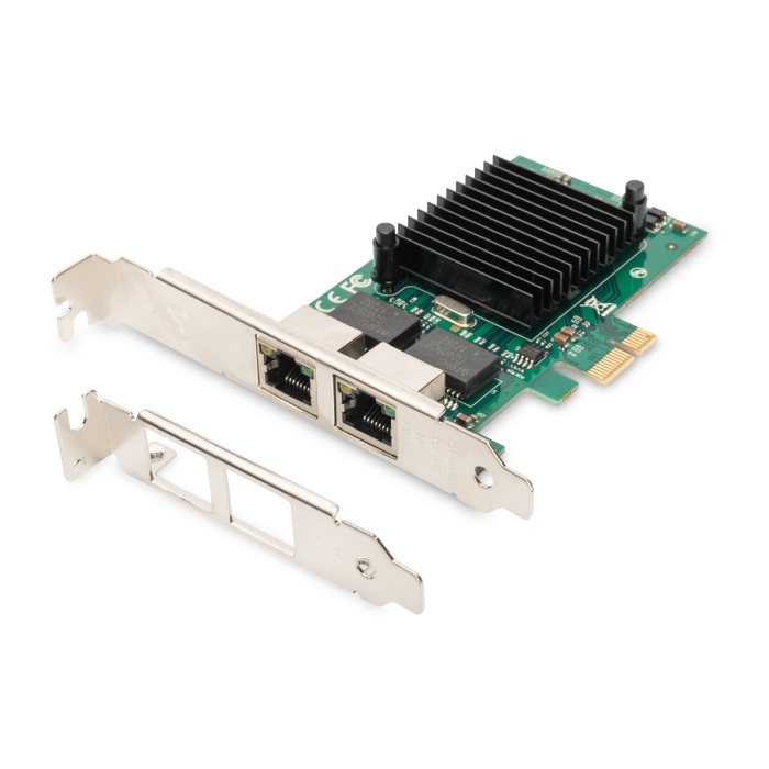 Digitus 2 Port Gigabit Ethernet PCI Express Kart, düşük profil bracket, Intel çip takımı&lt;br&gt;Digitus Gigabit Ethernet PCI Express Card, 2-port, low profile bracket, Intel chipset