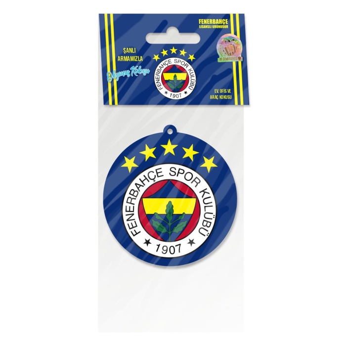 Fenerbahçe Logolu Lisaslı 5 Yıldızlı Taraftarlı  Armalı Asma Oto Kokusu