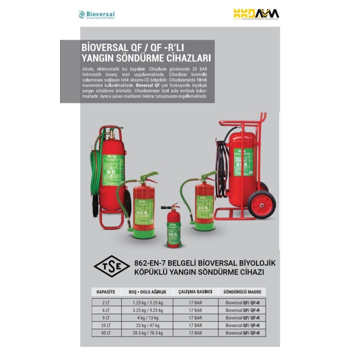 AYG 6 KG Bioversal Elektrikli Araçlar Ve Lityum-İyon Batarya (Pil, Akü) Yangın Söndürme Cihazı