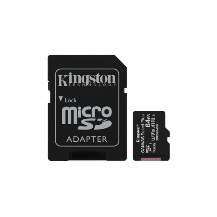 Kingston 64GB microSDXC Canvas Select Plus 100R A1 C10 Card + Adapter