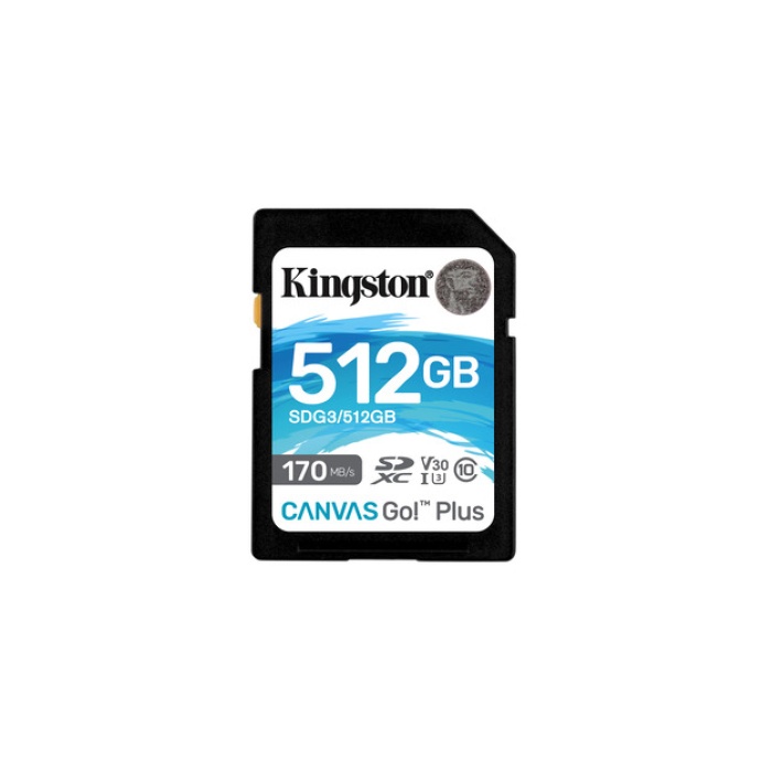 Kingston 512GB SDXC Canvas Go Plus 170R C10 UHS-I U3 V30