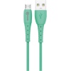 Soft 2.4A Micro USB Şarj ve Data Kablosu, 1 Metre - Yeşil