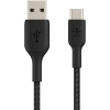 Örgülü USB-C Kablosu (Boost Charge USB- C-USB Kablosu, 10, S10, Pixel 4, iPad Pro, Nintendo Switch ve daha fazlası için USB C Tipi Kablosu) 1 metre, Siyah