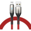 , 2.4 A USB Type A & Lightning Şarj & Data Aktarım Kablosu, Sinyal Işıklı Kablo, 1 Metre, Kırmızı, CALSP-B09