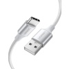 Örgülü USB Type-C Şarj ve Data Kablosu, Beyaz, 1 Metre