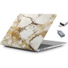 Mcstorey Yeni Macbook Pro A1706 A1708 A1889 13 13.3 Inç Kılıf Sert Kapak Koruma Marble Hard Case Rubberized Mermer Beyaz Sarı