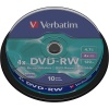 Verbatim DVD-RW 4 x Mat Gümüş 4.7 GB, 10 Adet Mil, DVD Boş Yazılabilir, 4 Katlı Yanma Hızı ve Sert Kat Kazıma Koruması, DVD boş, Boş DVD Yeniden Yazılabilir, (10 Adet) Tekli Paket