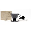 Hario V60 02 Plastik Dripper ve 40’lı Filtre Kağıdı Seti, Siyah Şeffaf