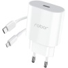 Robor Seyahat Şarj Adaptörü Power Series R621 Usb-C Lightning PD 1 Mt Beyaz