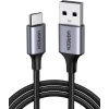 2.0 USB-A & USB-C Örgülü Şarj ve Data Kablosu, 1 Metre, Siyah, 60126