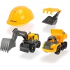 , 203729013, Volvo Yapı, İnşaat Oyun Seti, Ekskavatör, Damperli Kamyon, Baret, Kürek, Tırmık, Construction Playset