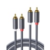 2RCA to 2RCA Ses Kablosu, 1 Metre, Antrasit