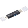 -5068 Micro USB/Type C to Micro Sd OTG Çevirici, Otg 3in1 Type-C Ve Micro Usb Tf Çevirici Dönüştürücü Kart Okuyucu