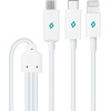 Trio Şarj Kablosu Type-C-Lightning-Micro USB - Beyaz (2DK7521)