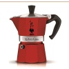 Moka Pot Express Kırmızı 3 Cup Ocakta Kahve Pişirme Espresso Maker 180 mL