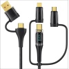 US-SJ616 Type-C+Lightning+MicroUSB, 6in1 Dijital Göstergeli PD100W Hızlı Şarj ve Data Kablosu