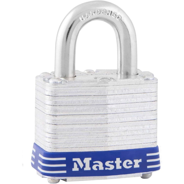 Master Lock 3EURD anahtarlı lamine çelik asma kilit, gri, 5,9 x 4 x 2,1 cm