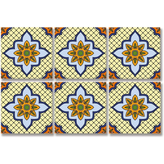 Sarı Tile 1 Metraj Desenli Pvc Karo 20x20 Cm 6lı Paket