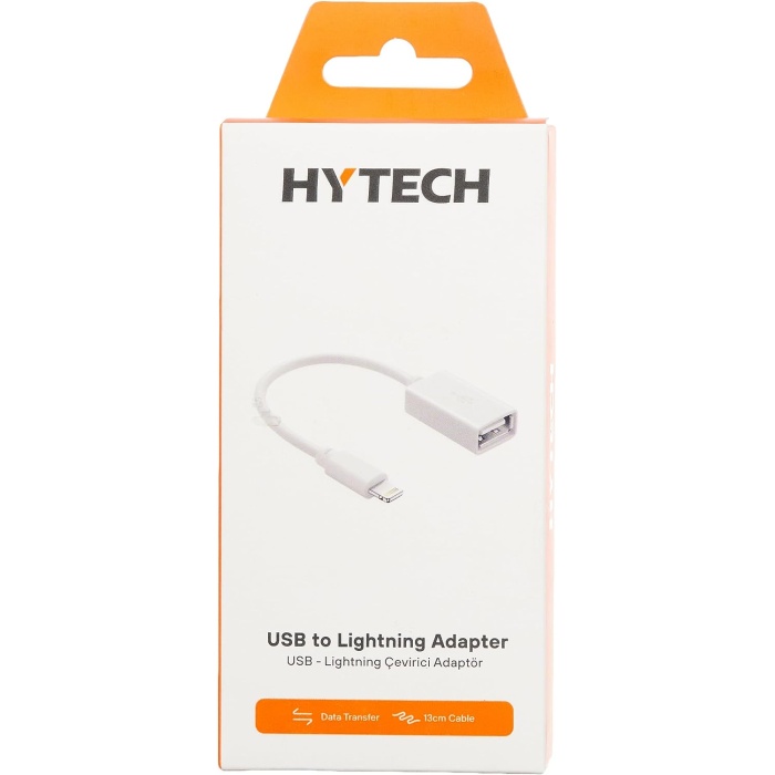 HY-XO48 Beyaz USB F to Lightning 10cm kablolu OTG Çevirici