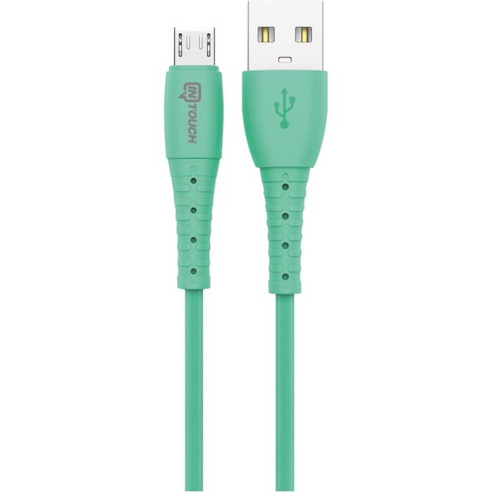 Soft 2.4A Micro USB Şarj ve Data Kablosu, 1 Metre - Yeşil