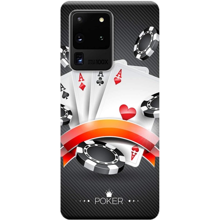 Galaxy S20 Ultra Kılıf (SM-G988B) Baskılı Silikon Poker AAAA STK:219