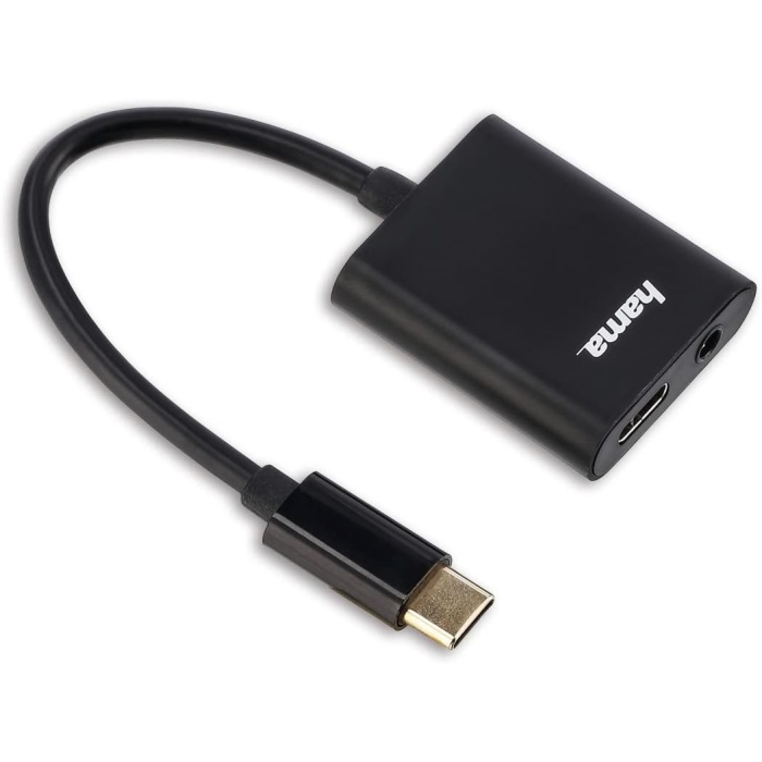 HAMA Adaptör,2in1 USB-C Fiş-3.5 mm Soket+USB-C Soket