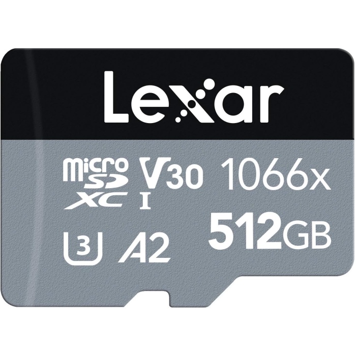 Lexar Professional 1066x 512GB Micro SDXC UHS-I Kart SILVER Serisi, SD Adaptörü, 160MB/sye Kadar Okuma Hızı (LMS1066512G-BNAAG)