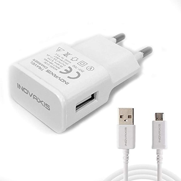 3Cşarj Cihazı + Micro Usb Data Kablosu, Beyaz, 2A inv-700