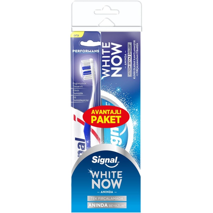 White Now Diş Macun Original 75 ml + Performans Diş Fırçası Orta