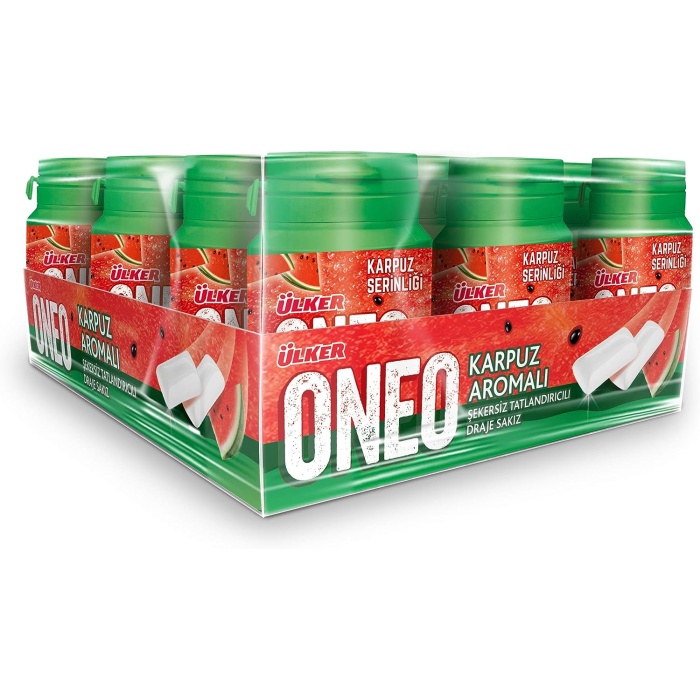 Ülker Oneo Karpuz Aromalı Bottle Draje Sakız 60G x12 Adet