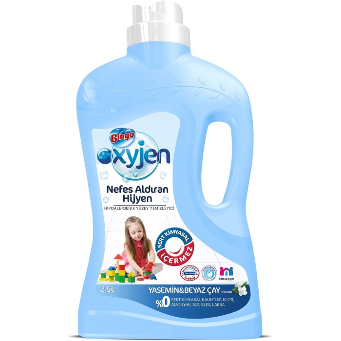 Oxyjen Yasemin & Beyaz Çay Kokulu Hipoalerjenik Sıvı Yüzey Temizleyici (1 x 2500 mL)