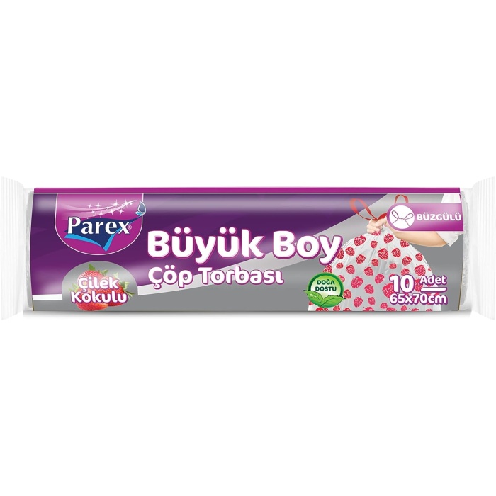 Büzgülü Çöp Torbası Çilek Kokulu Büyük Boy-Yeni