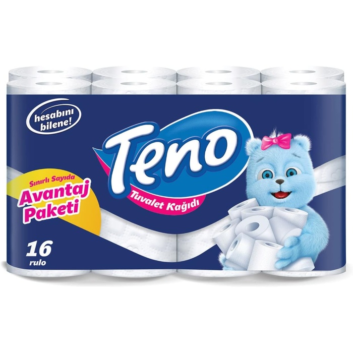 Teno Tuvalet Kağıdı Ultra 2 Katlı Beyaz (1 x 16 Adet)