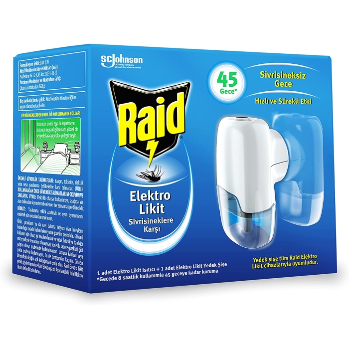 Raid Elektro Likit 45 Gece Sinek Kovucu (1 x 27,4 mL)