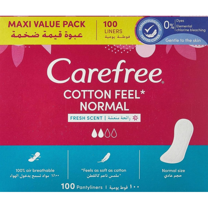 Carefree Normal Cotton Parfümlü 100lü Günlük Ped