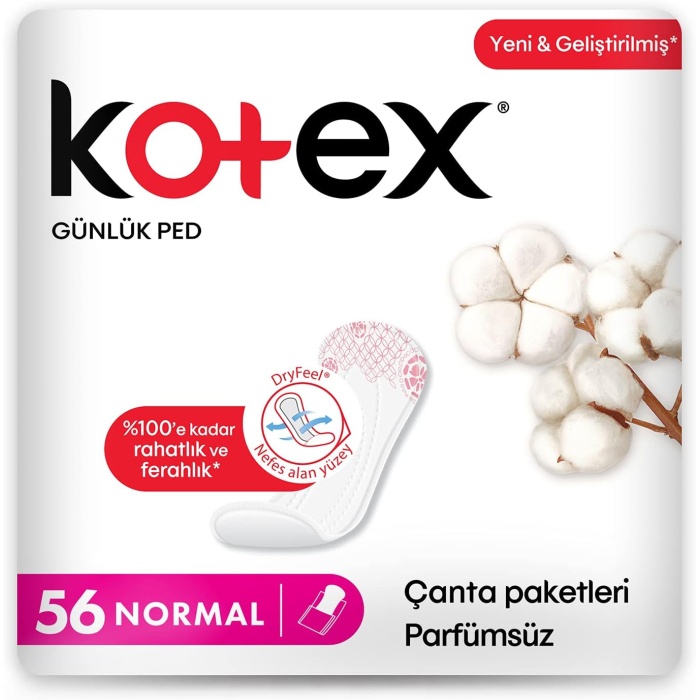 Kotex Normal Günlük Ped 56lı Parfümsüz 1 Paket