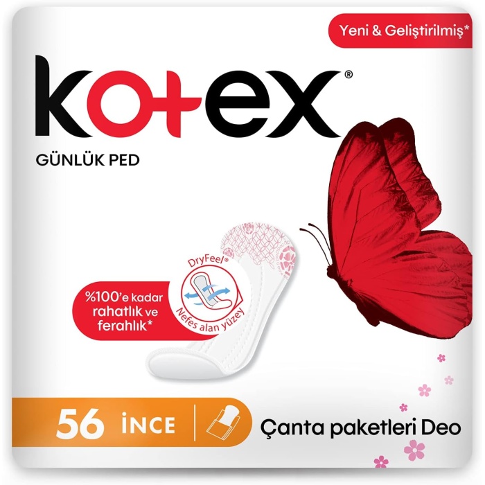 Kotex İnce Günlük Ped Parfümlü 56lı 1 Paket