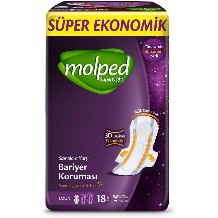 Molped Supernight Ultra Hijyenik Ped Uzun Süper Ekonomik 18 Adet