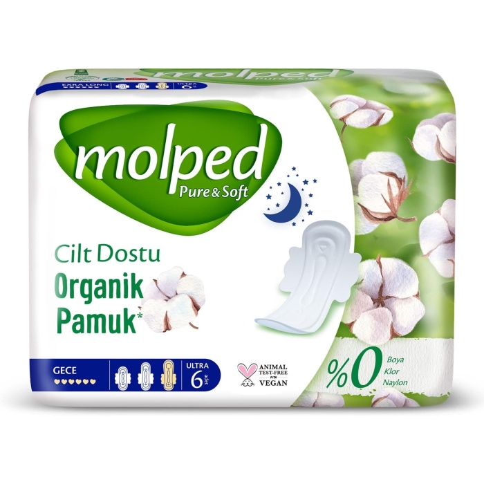 Molped Pure & Soft Pamuklu Ultra Gece Pedi (1 x 6 Adet)