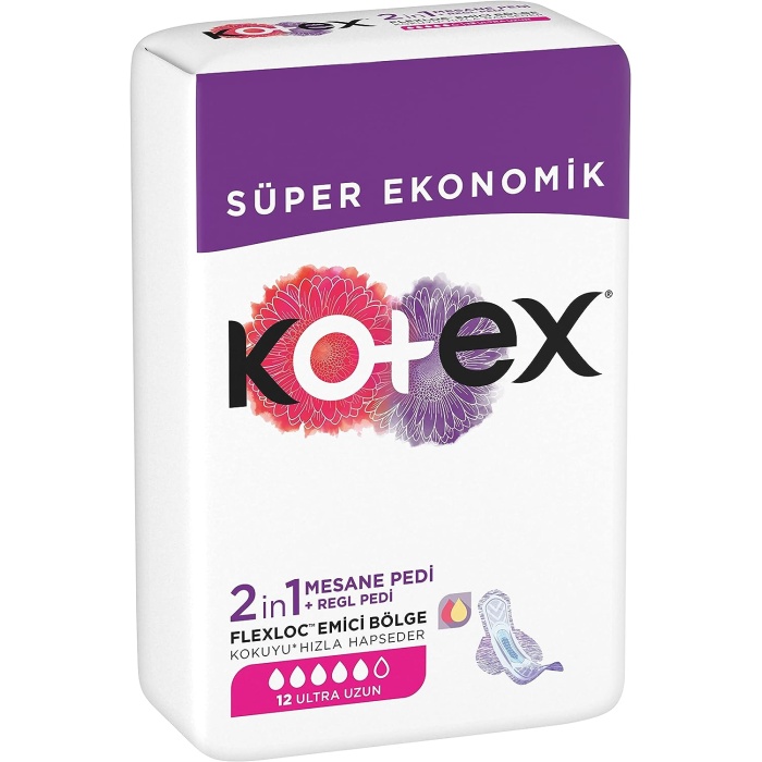 Kotex 2In1 Regl + Mesane Ultra Ped Uzun 12li 1 Paket